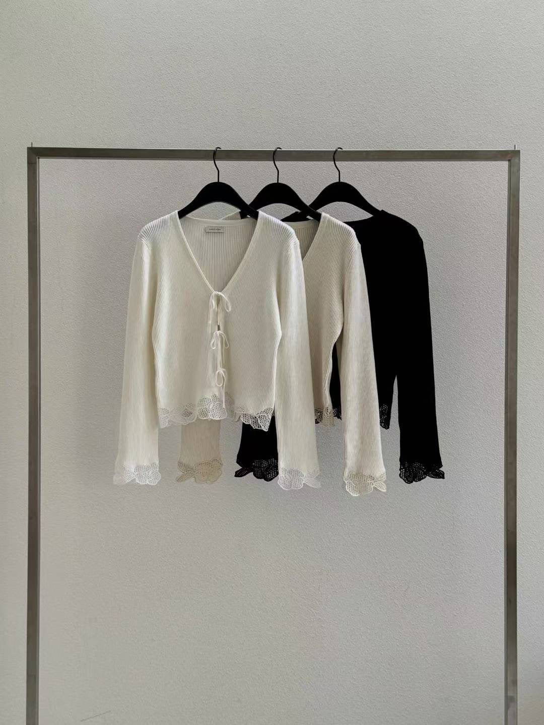 <Premium> 氣質Lace邊Cardigan