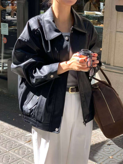 <推介!> Oversized仿皮外套
