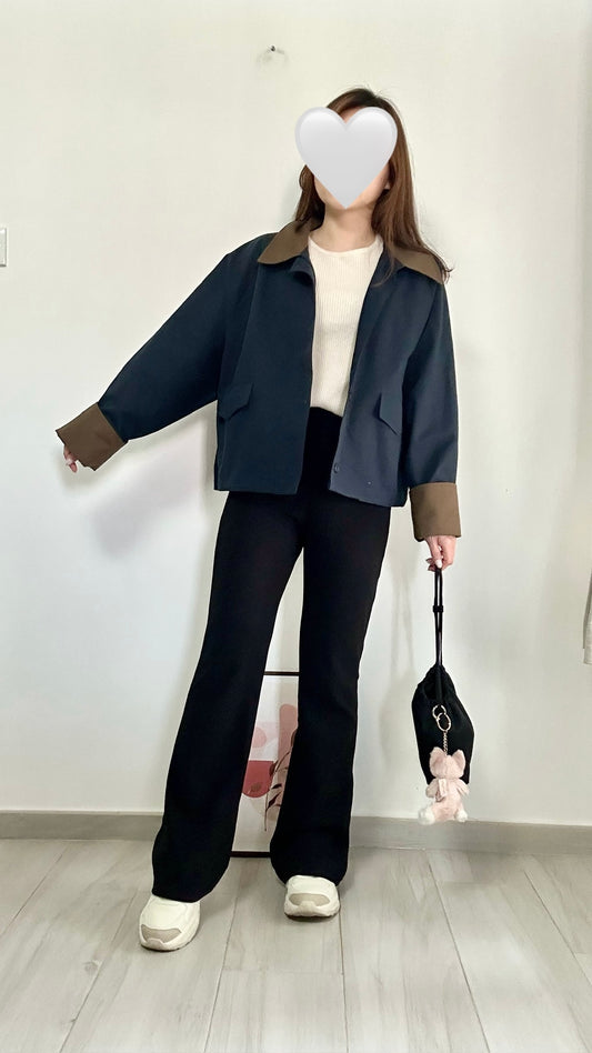 高腰微喇叭闊褲