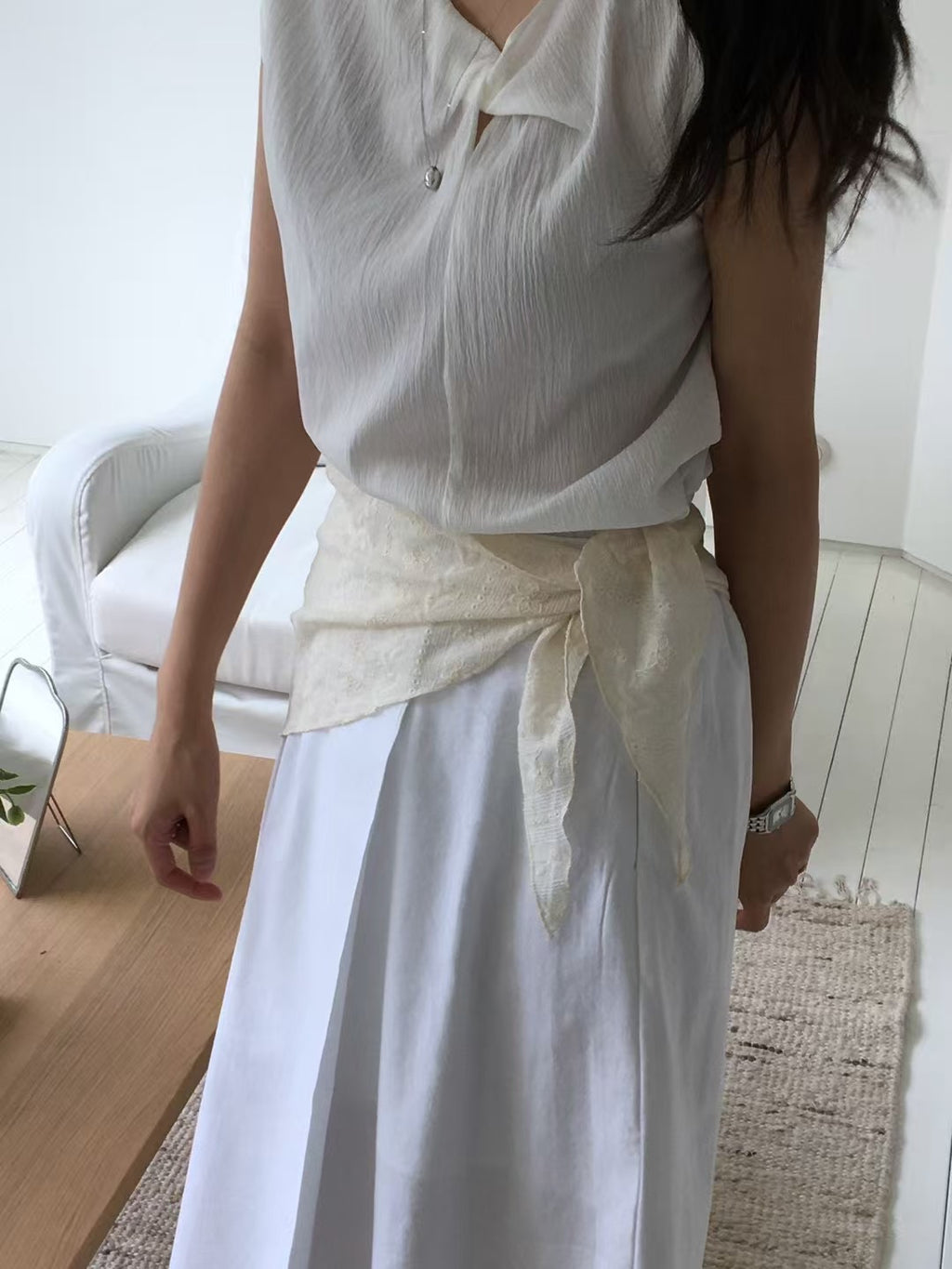 小飛袖扭結上衣