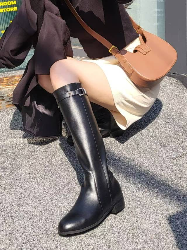 <Premium> 真皮金扣長Boot