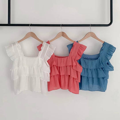 夏日荷葉小飛袖背心