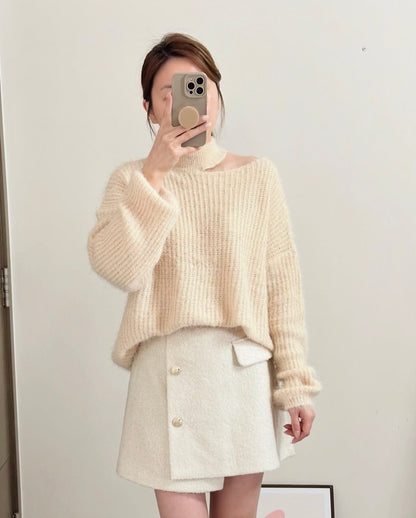 露鎖骨毛毛冷衫