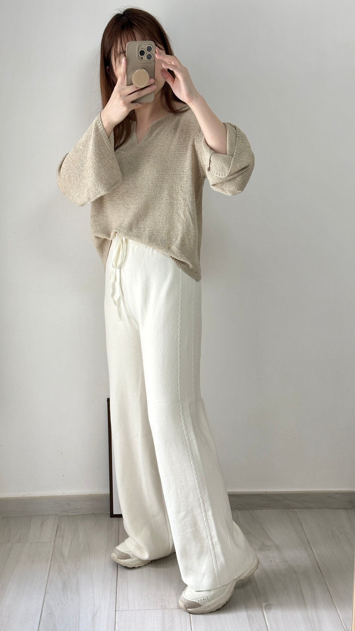 <睡褲級舒適>麻花針織褲