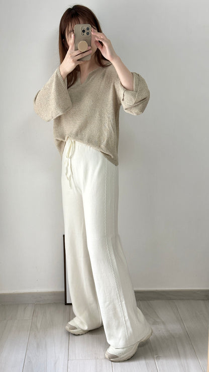 <睡褲級舒適>麻花針織褲