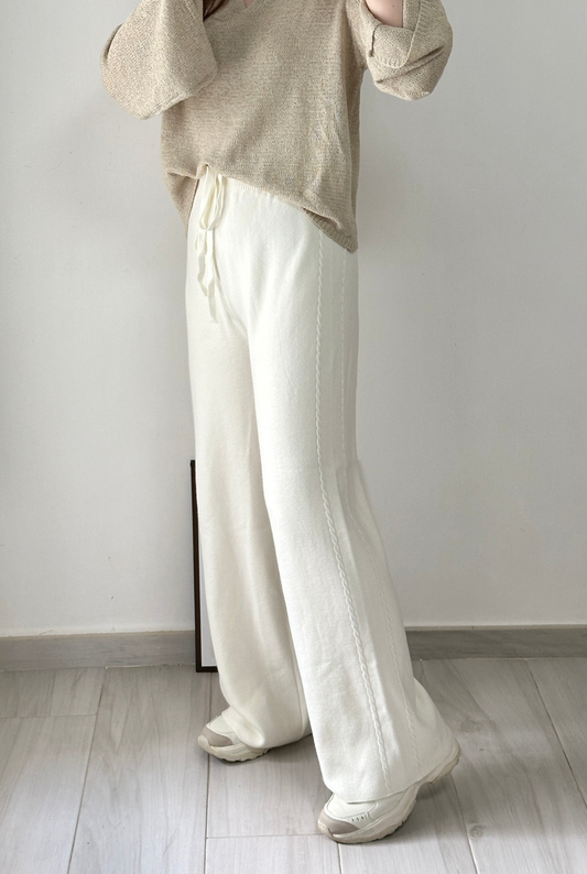 <睡褲級舒適>麻花針織褲