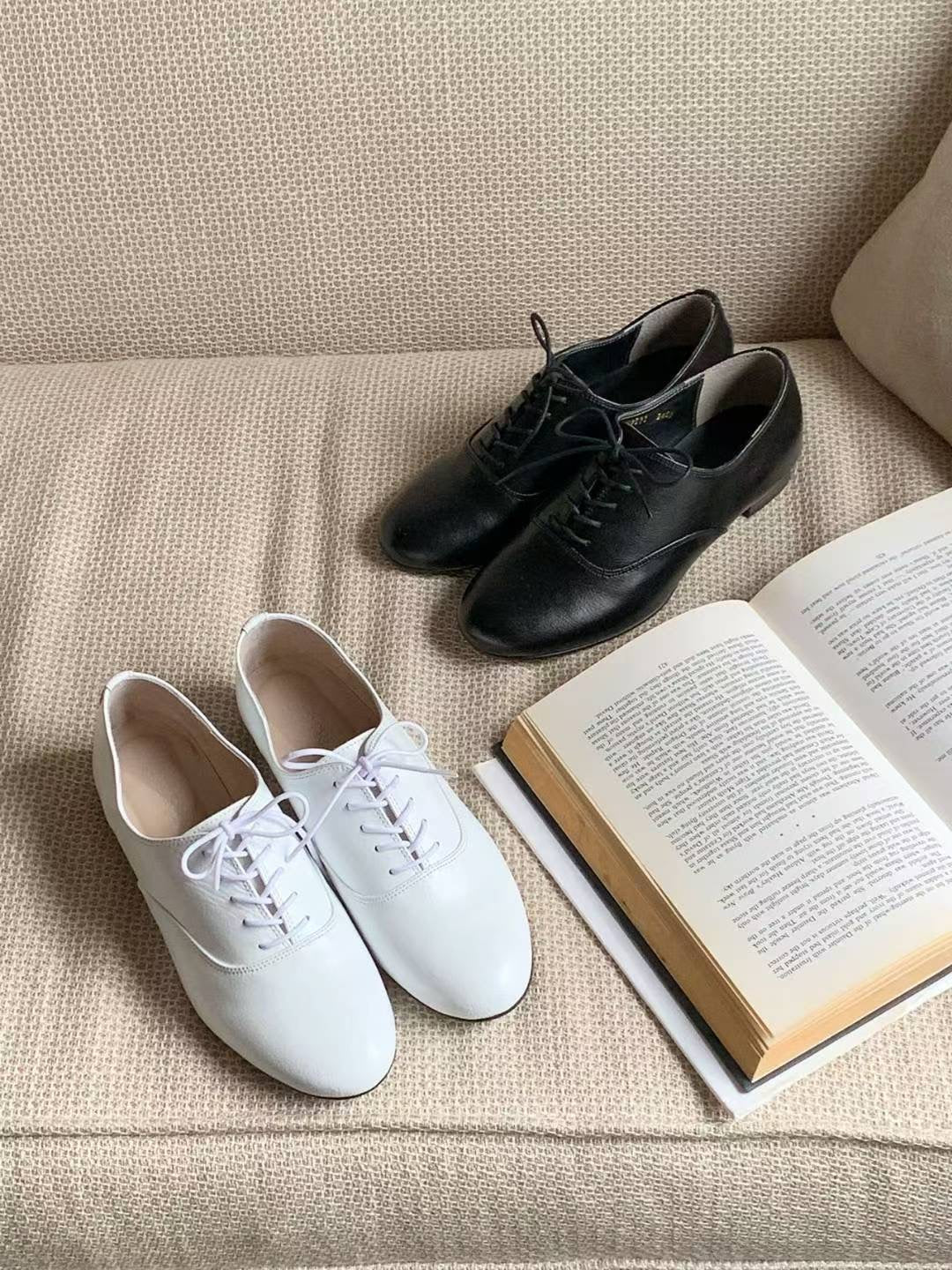 真皮綁帶皮鞋