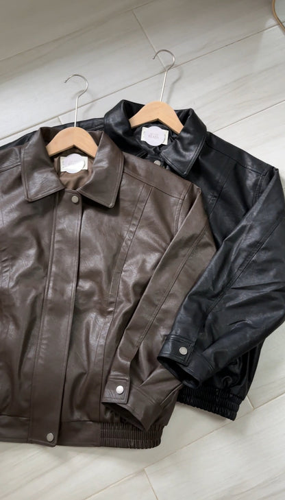 <推介!> Oversized仿皮外套