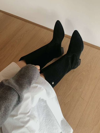 Antique Logo Western Suede Boots