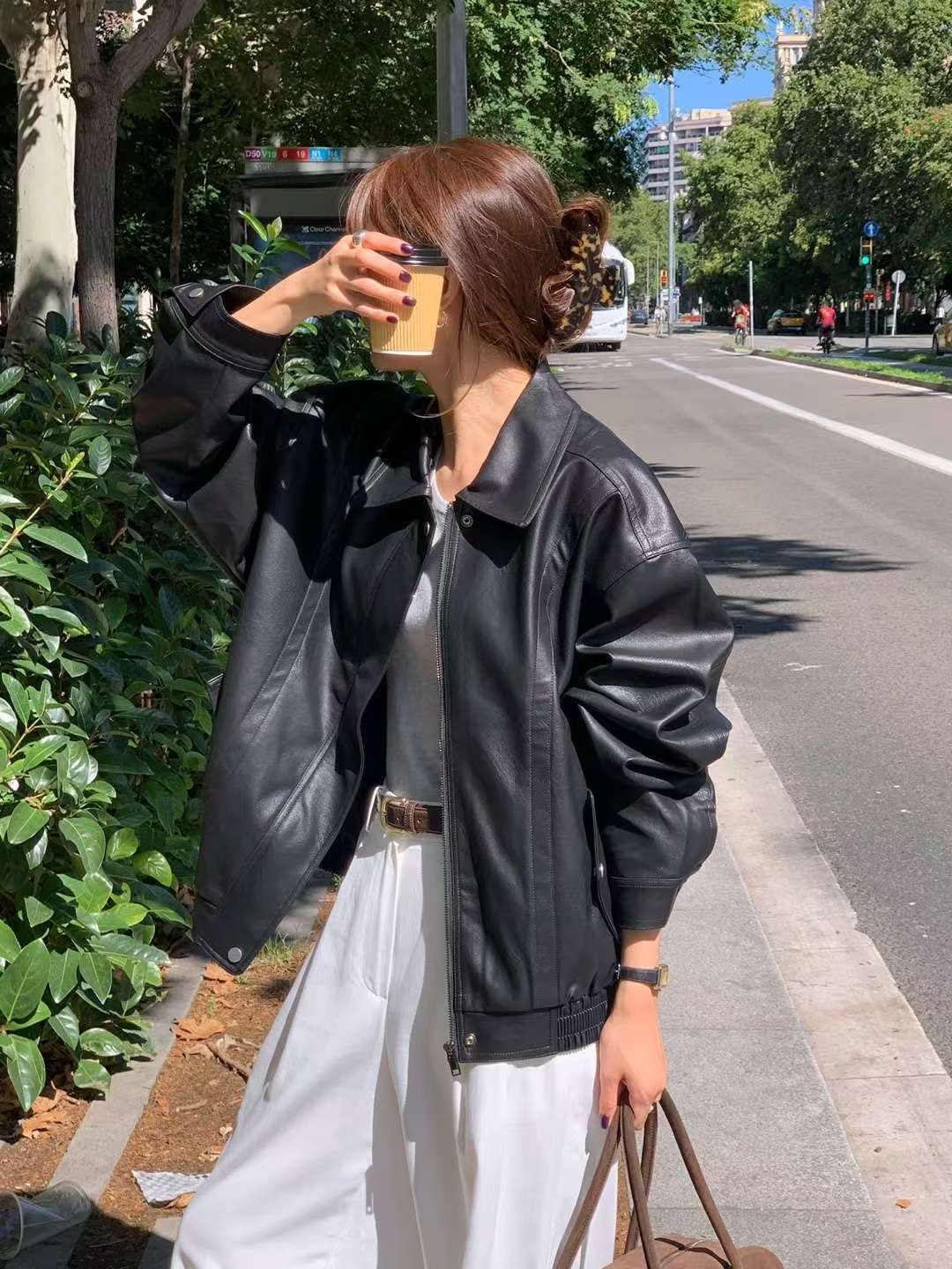 <推介!> Oversized仿皮外套