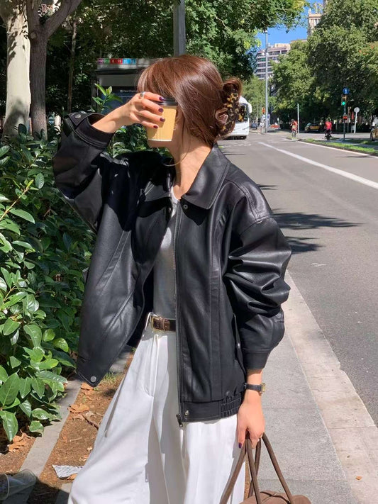 <推介!> Oversized仿皮外套