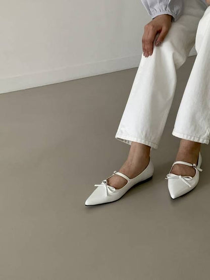 尖頭蝴蝶結平底鞋