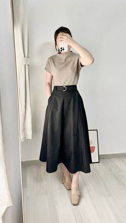 斜口袋腰帶傘裙