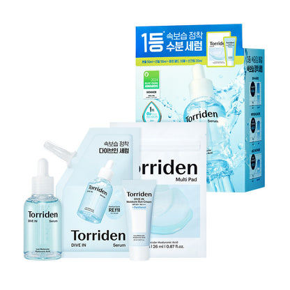 Torriden保濕精華50ml+50ml+防曬霜20ml + 棉片10塊