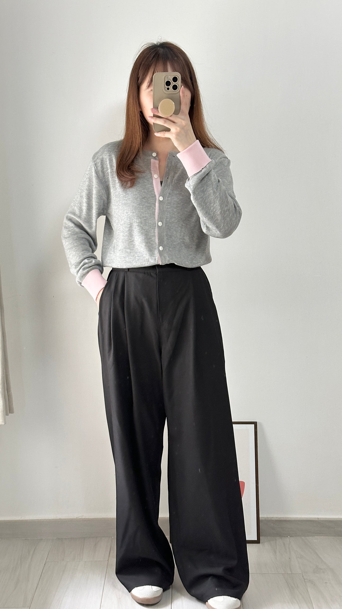 拼色薄針織Cardigan