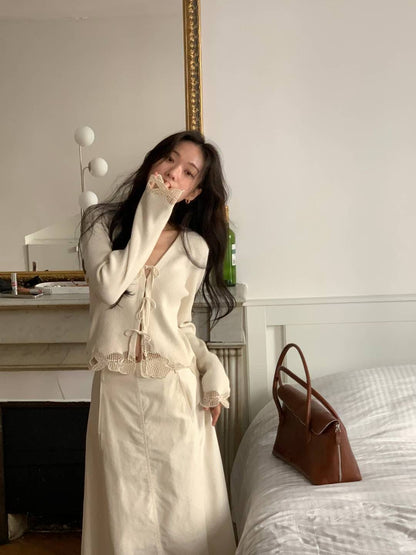 <Premium> 氣質Lace邊Cardigan