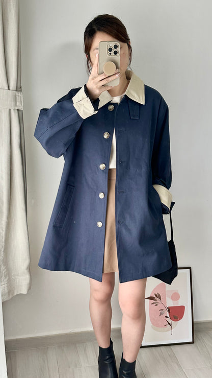 <推推推！> 極美拼色Trench Coat