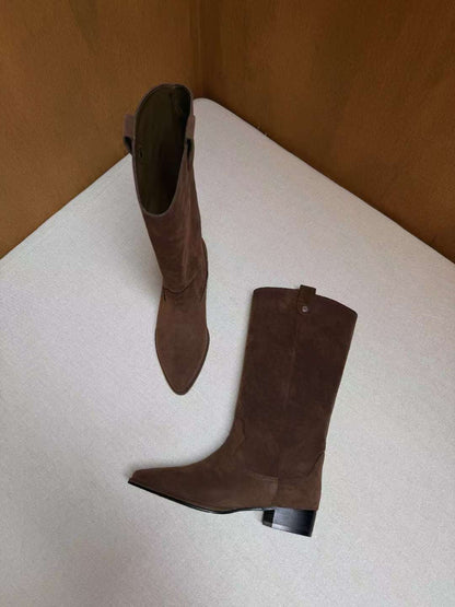 Antique Logo Western Suede Boots