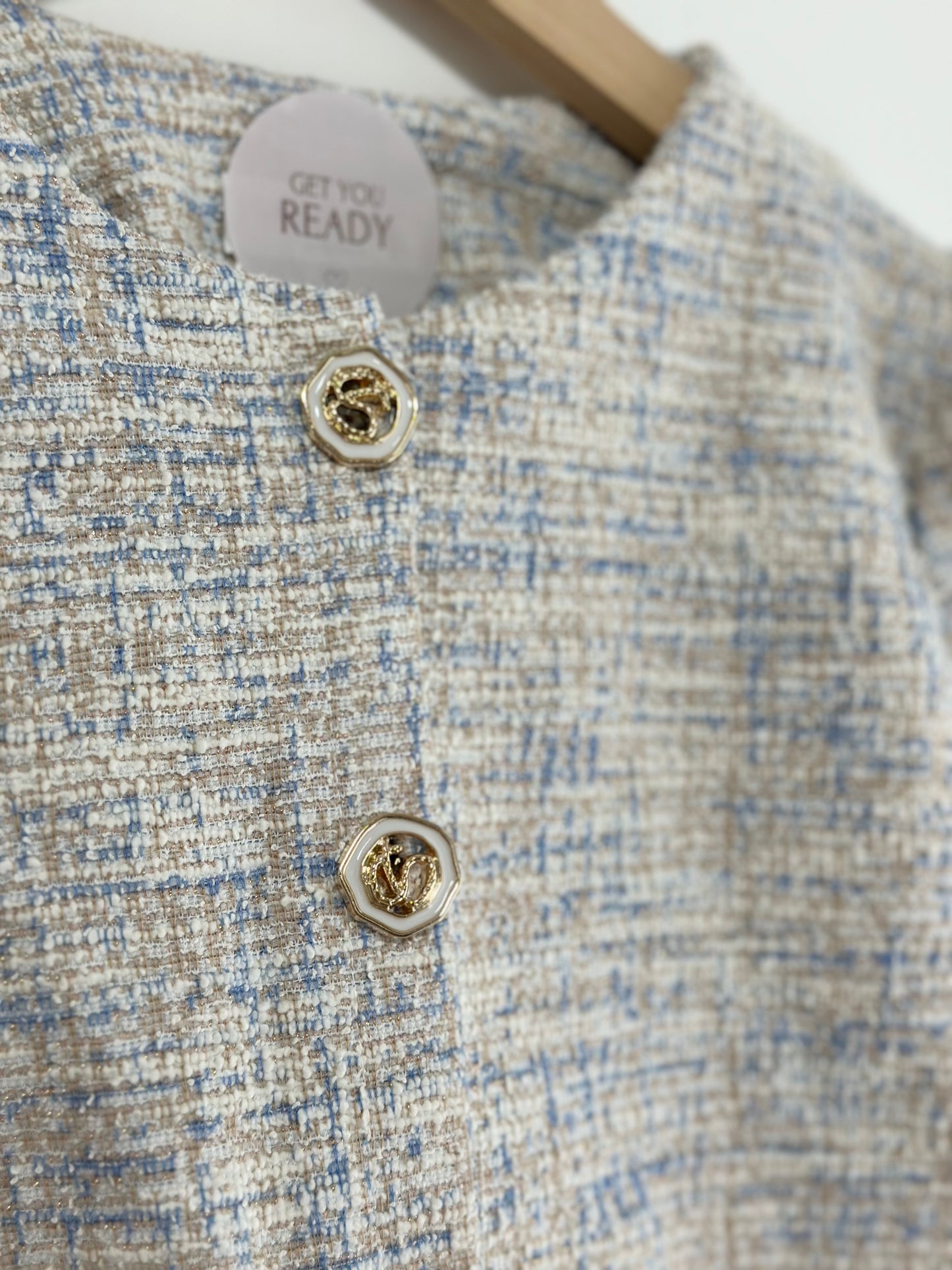 混色金線Tweed Top