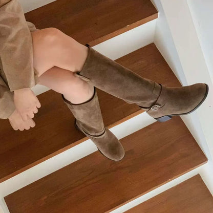 【真皮】可拆Belt麂皮長靴