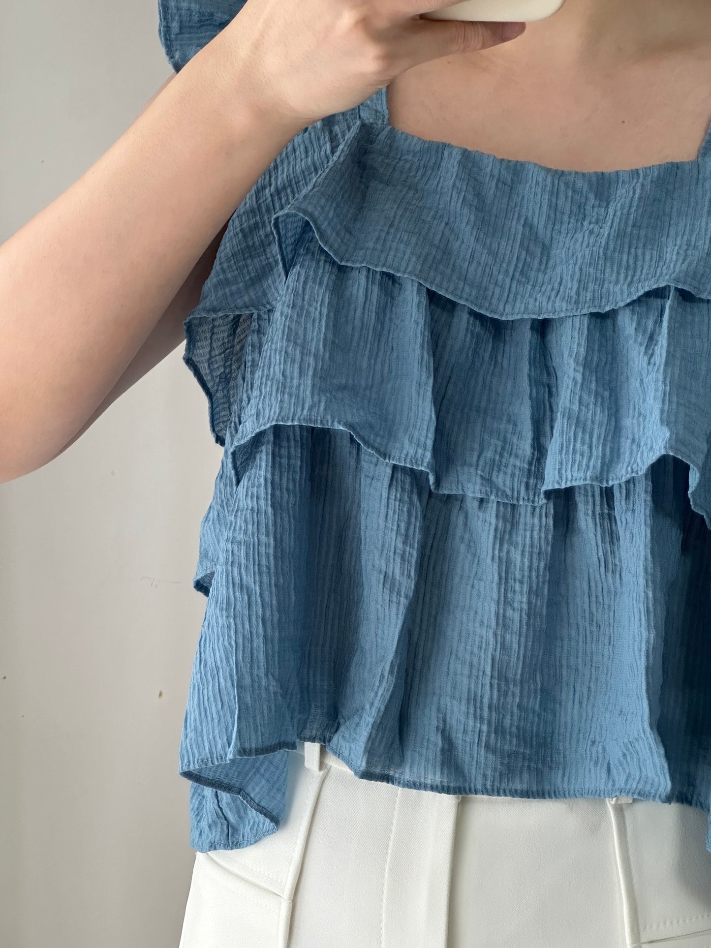 夏日荷葉小飛袖背心