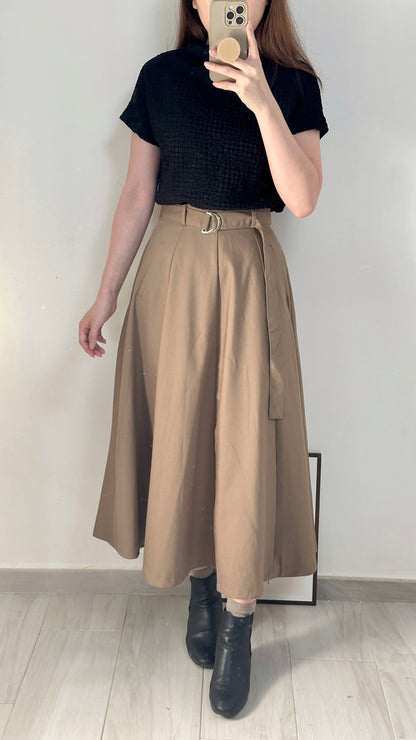 斜口袋腰帶傘裙