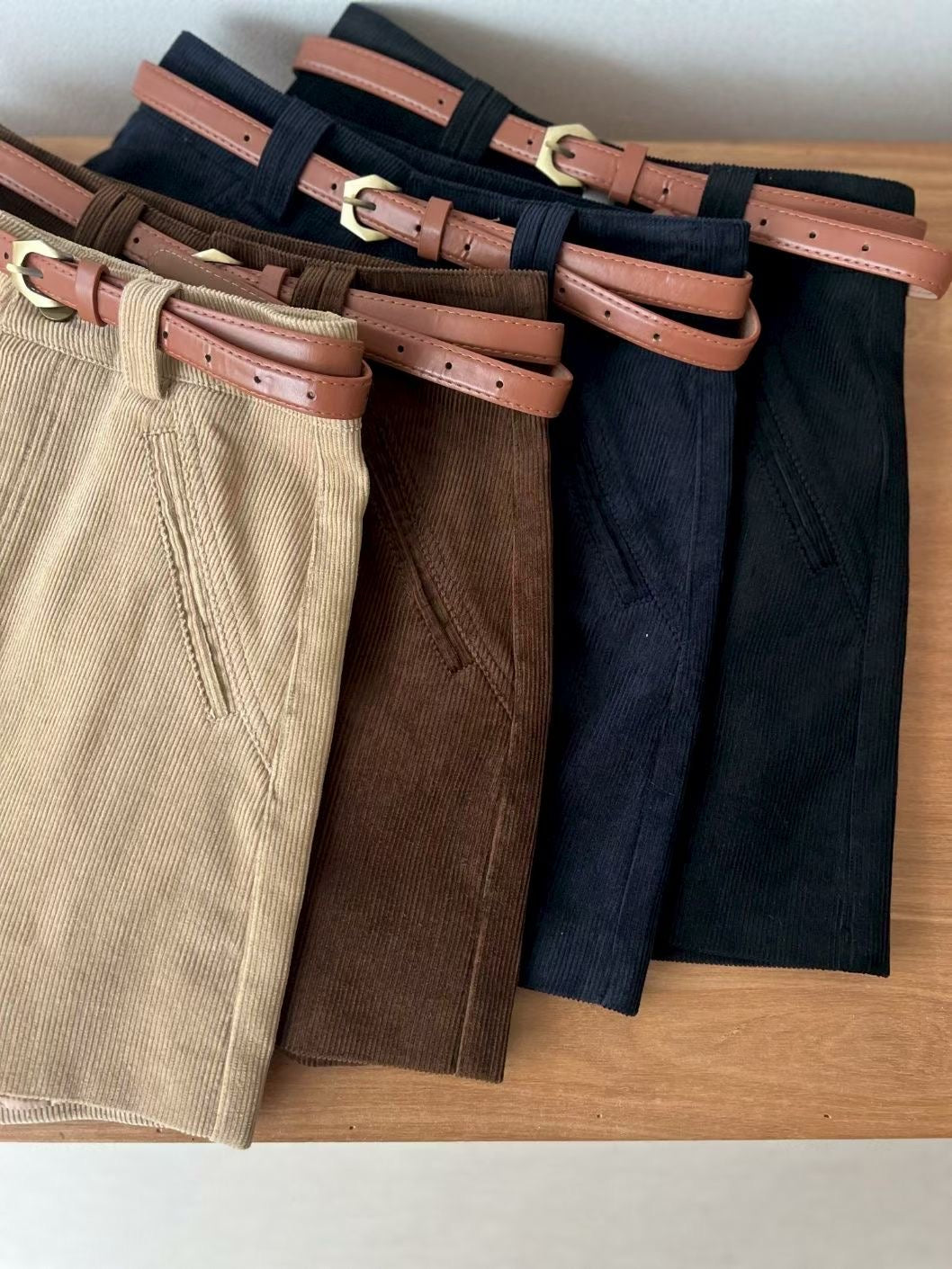 <神褲推介>連Belt燈芯絨短褲