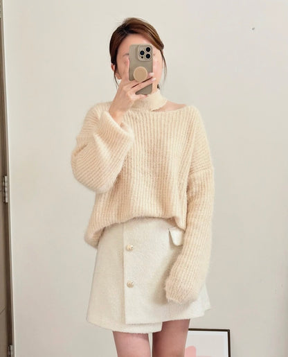 露鎖骨毛毛冷衫