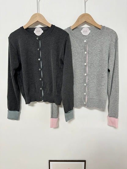 拼色薄針織Cardigan