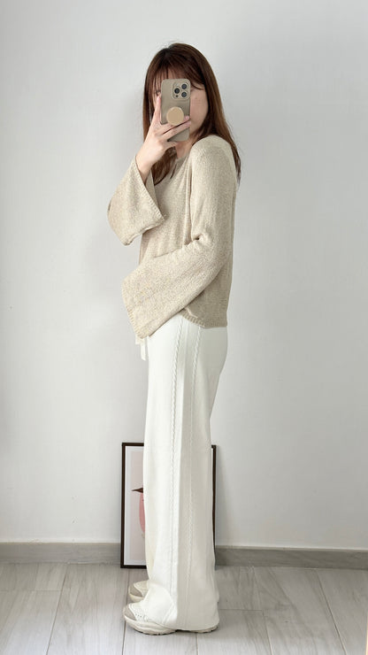 <睡褲級舒適>麻花針織褲