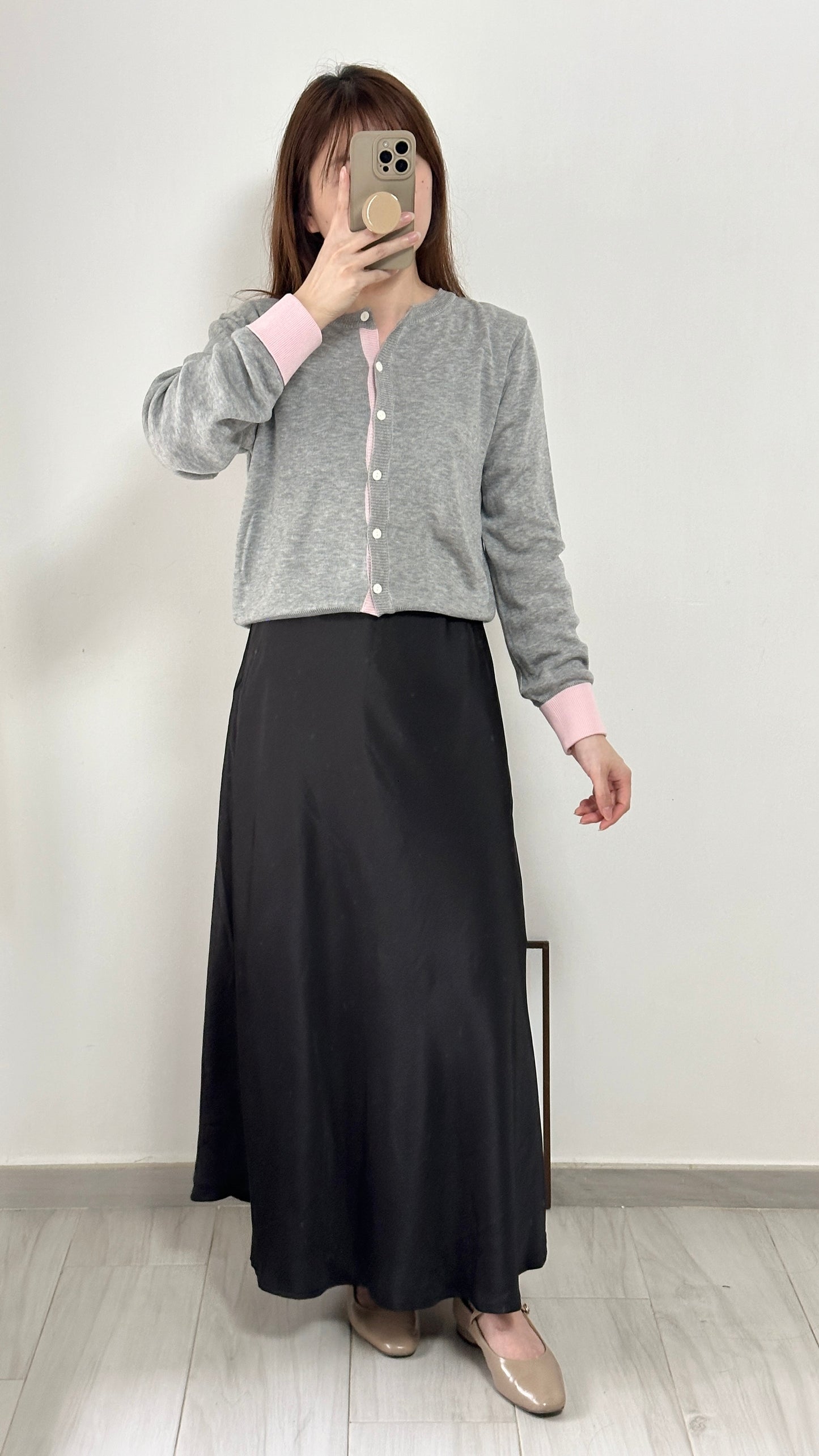 拼色薄針織Cardigan