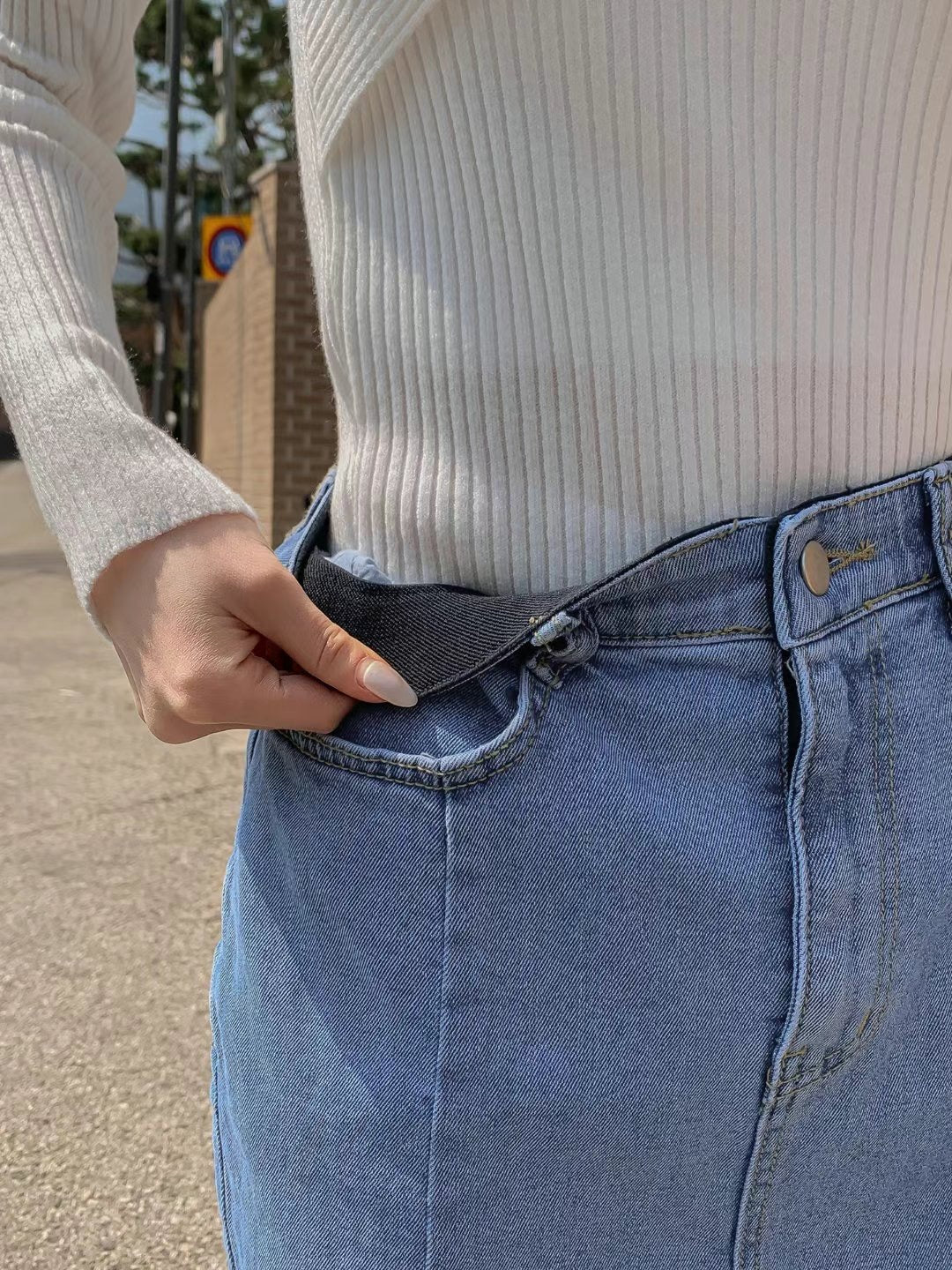 彈性魚尾牛仔裙