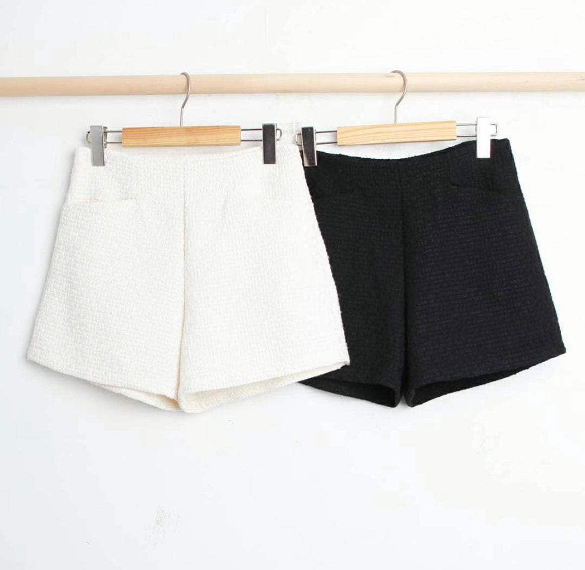 交織暗格紋短褲