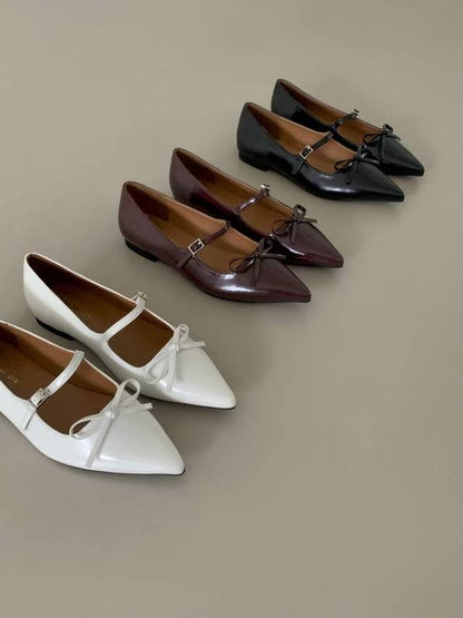 尖頭蝴蝶結平底鞋