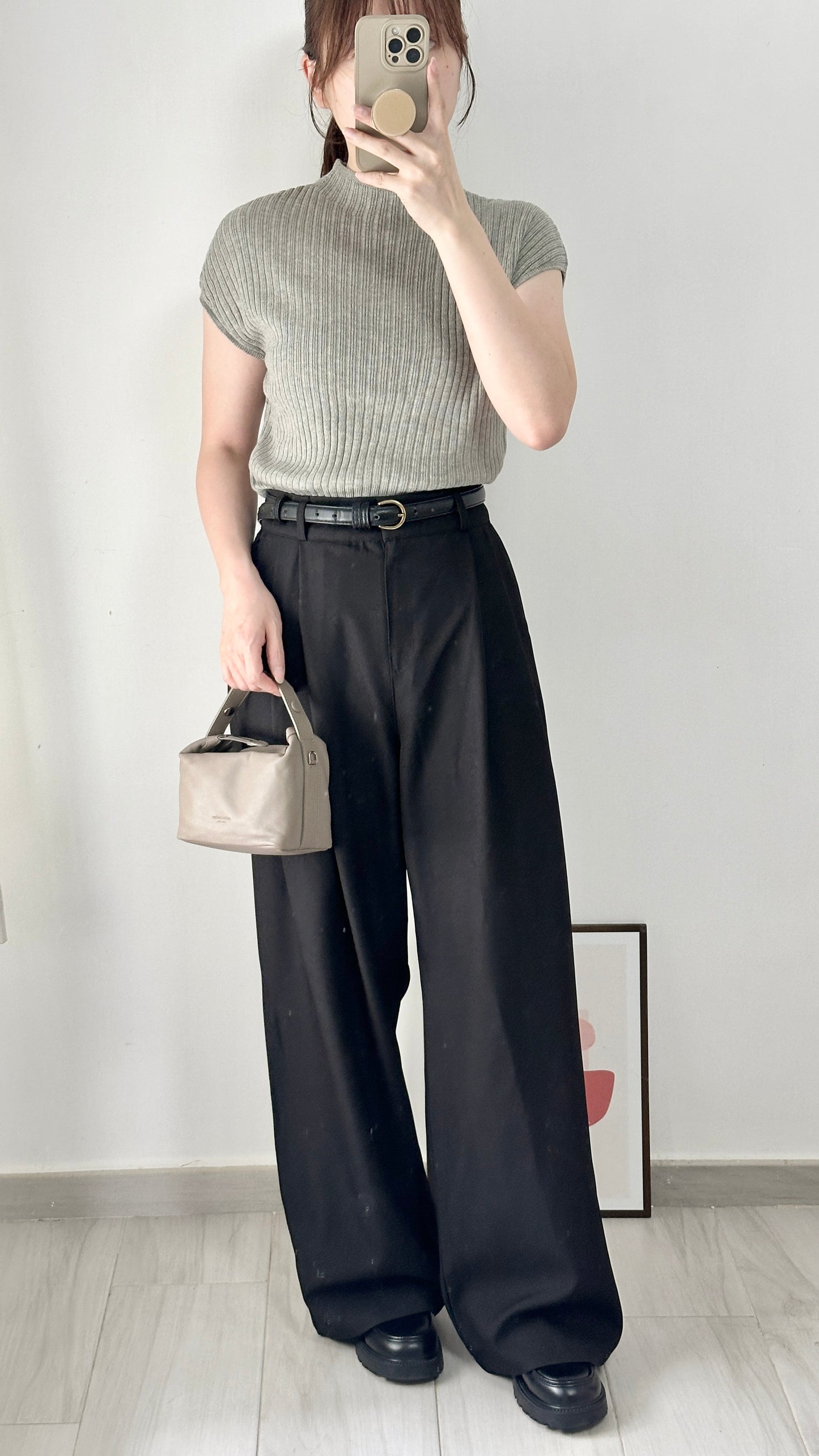 垂感皺褶闊西褲