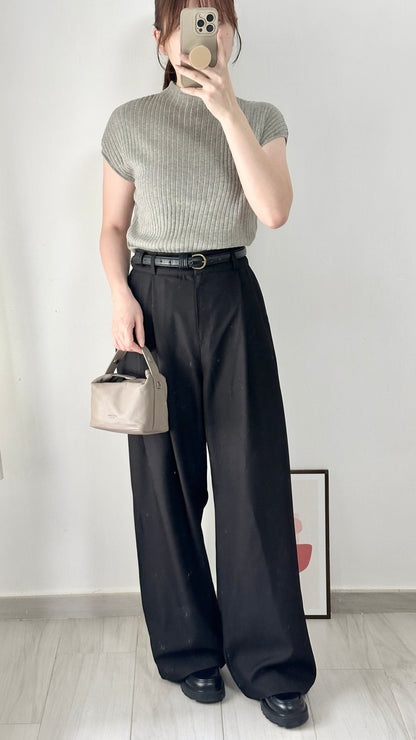 垂感皺褶闊西褲