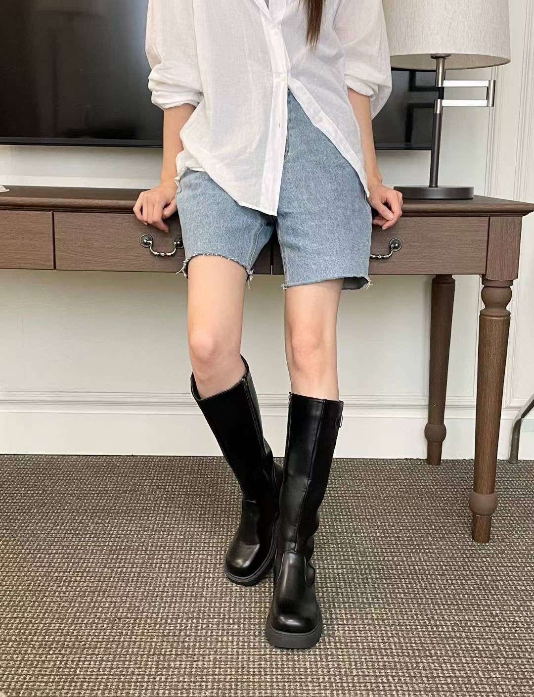 厚底中線長Boot