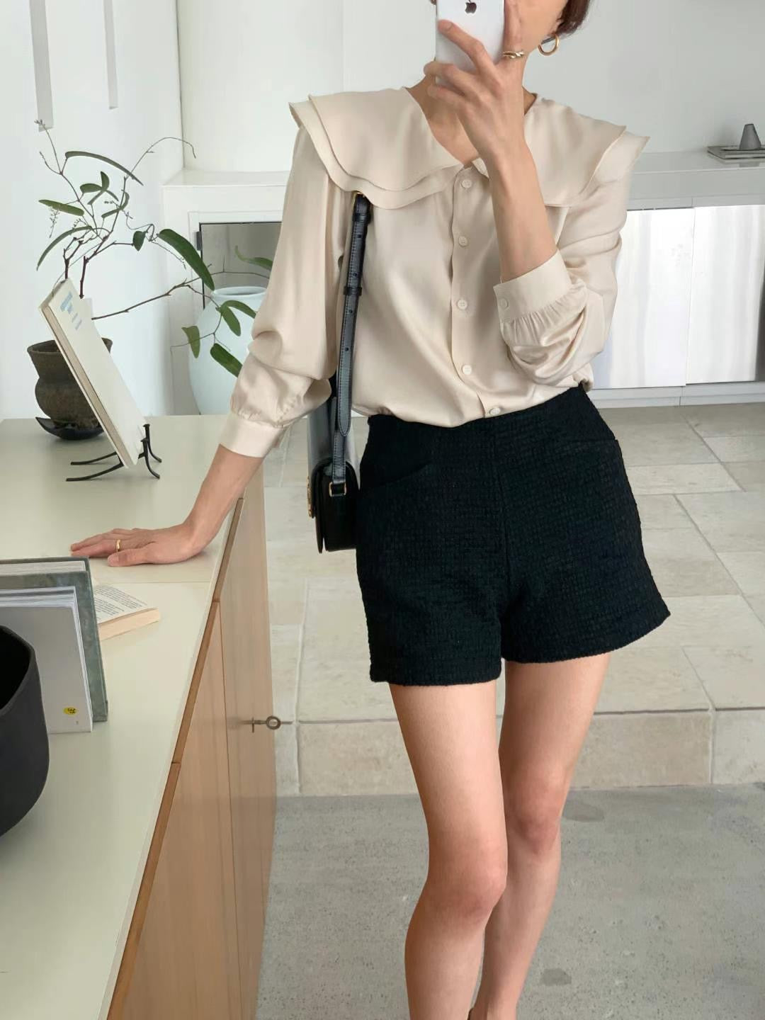 交織暗格紋短褲