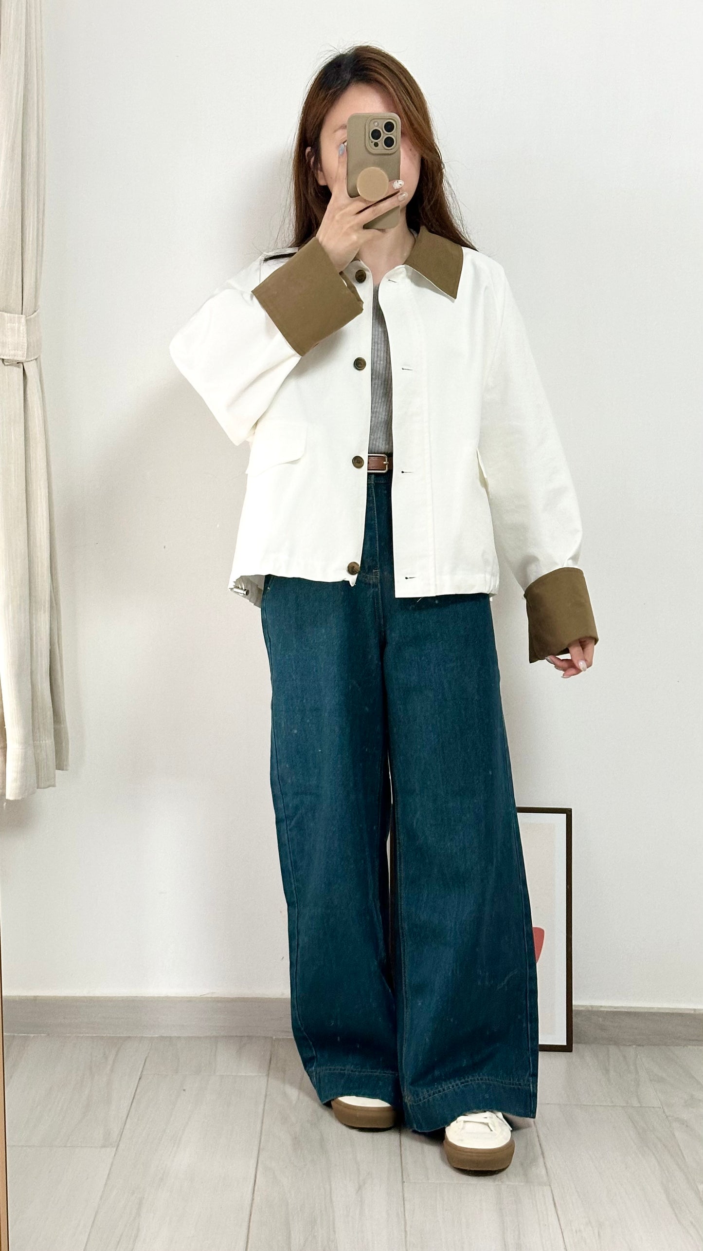 <小瑕疵> 拼色工裝外套