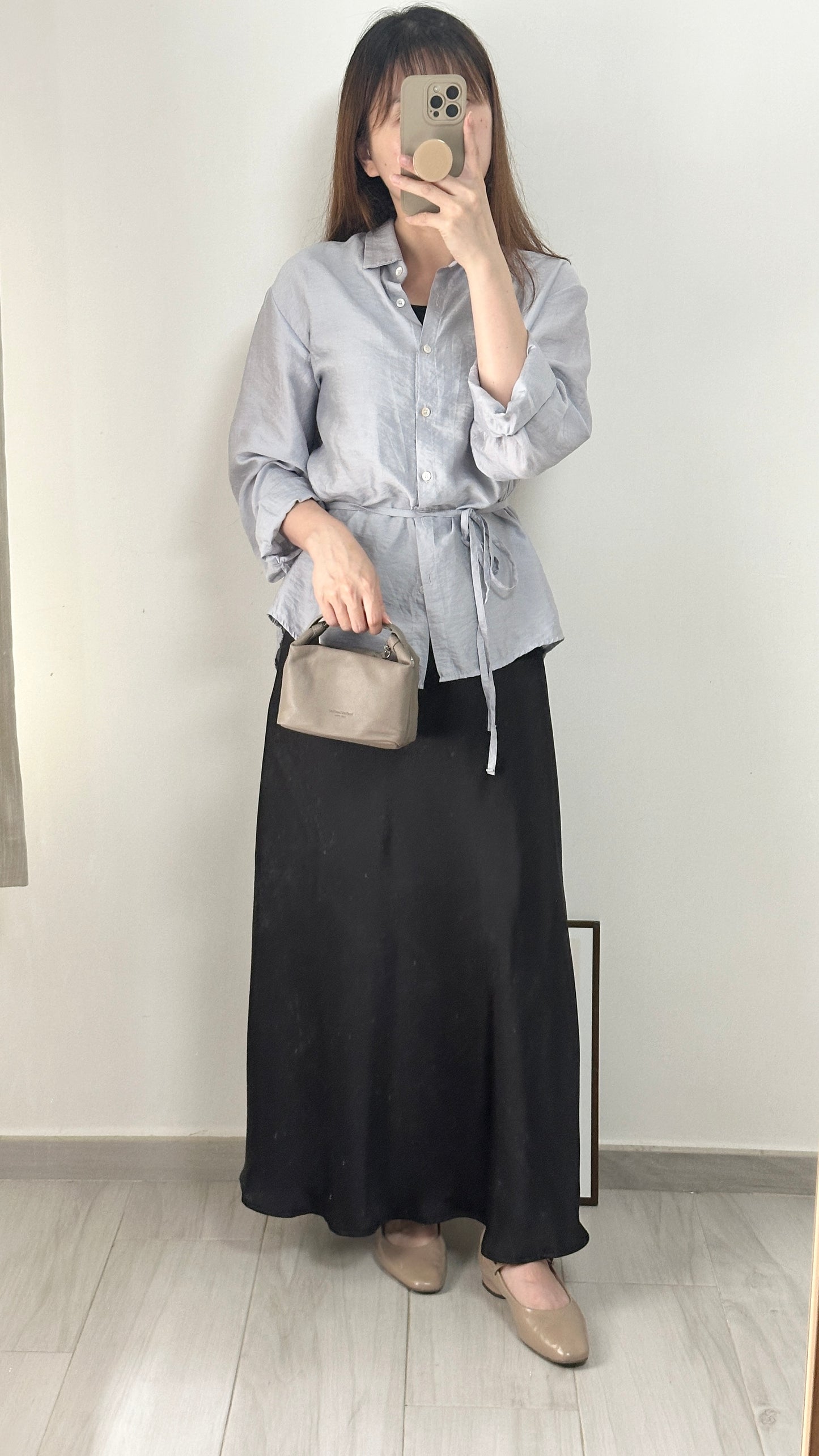 細節滿滿緞面裙