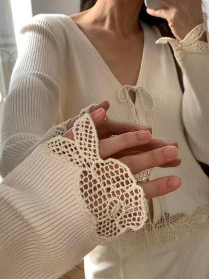 <Premium> 氣質Lace邊Cardigan