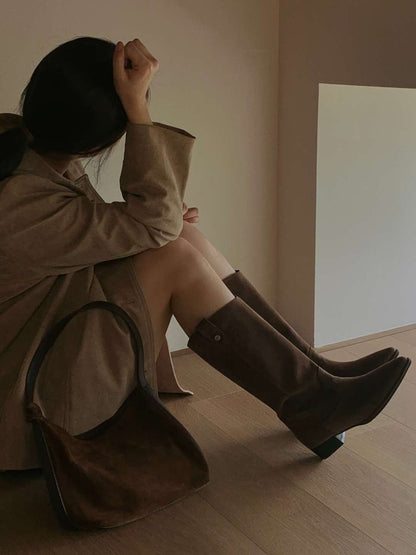 Antique Logo Western Suede Boots