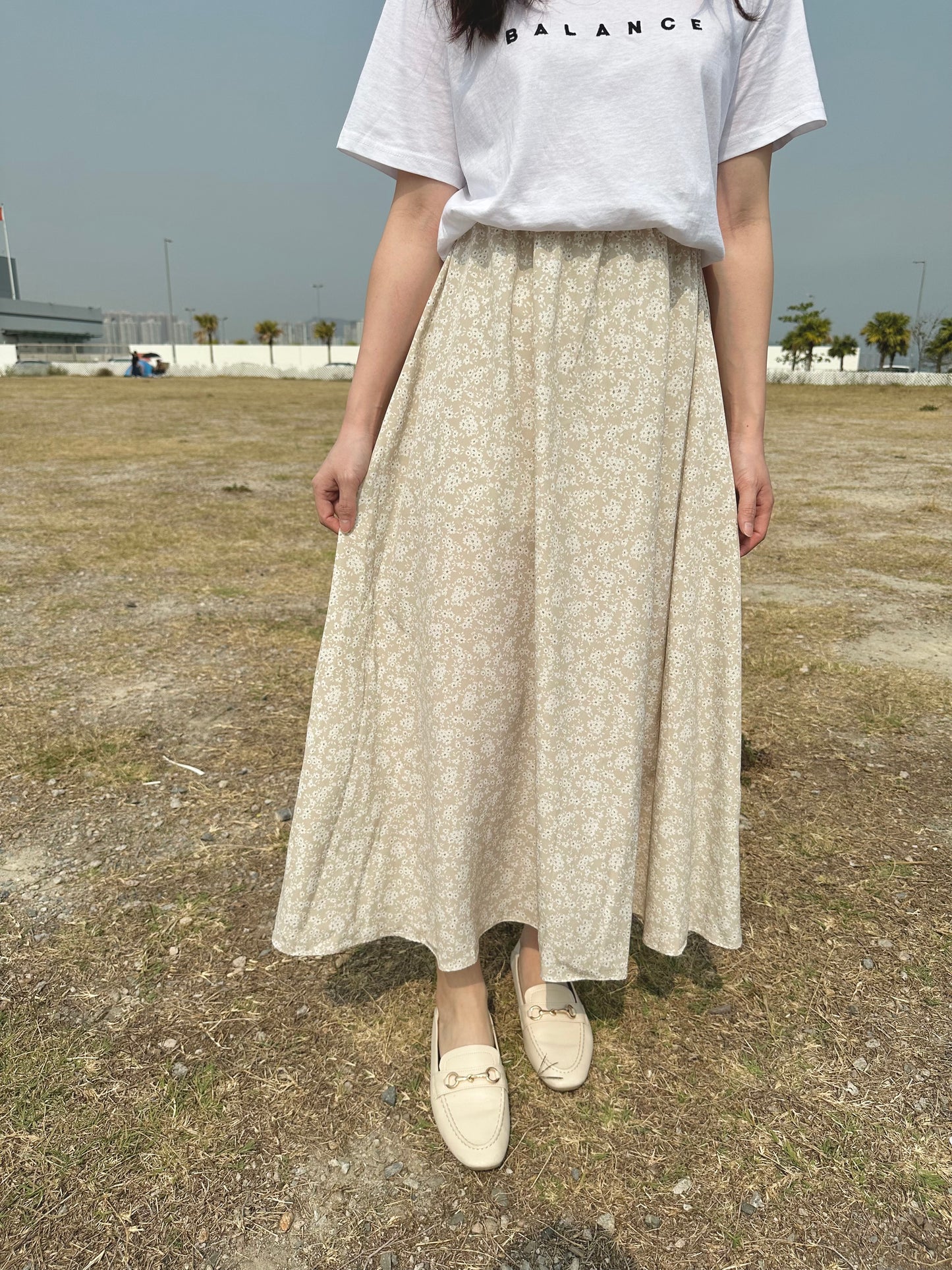 垂感清爽碎花裙