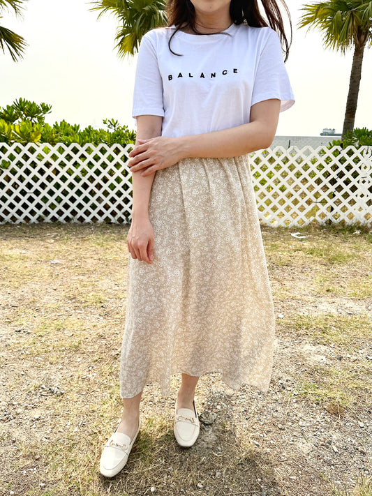 垂感清爽碎花裙