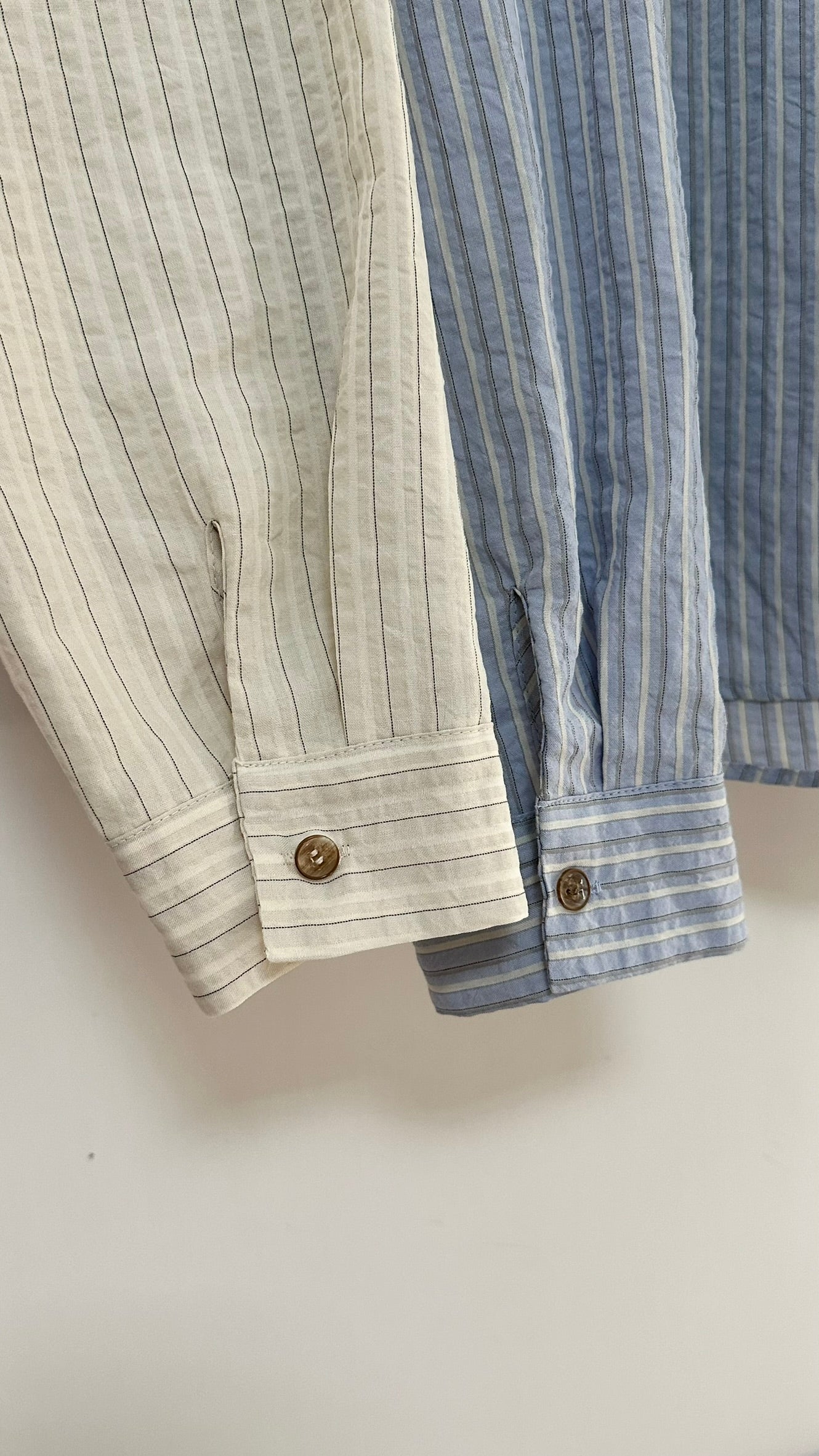 拼色鈕扣直紋恤衫