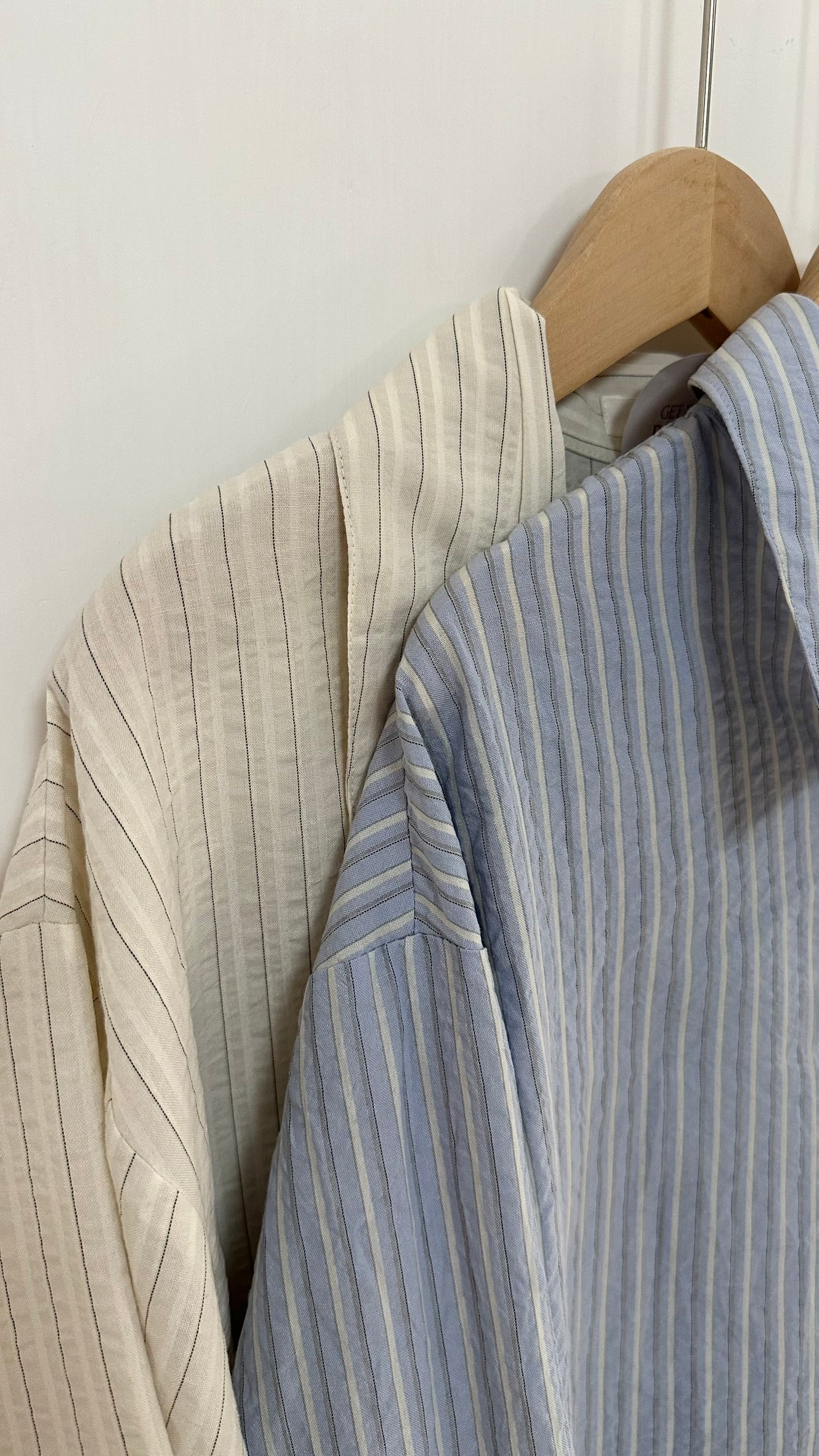 拼色鈕扣直紋恤衫