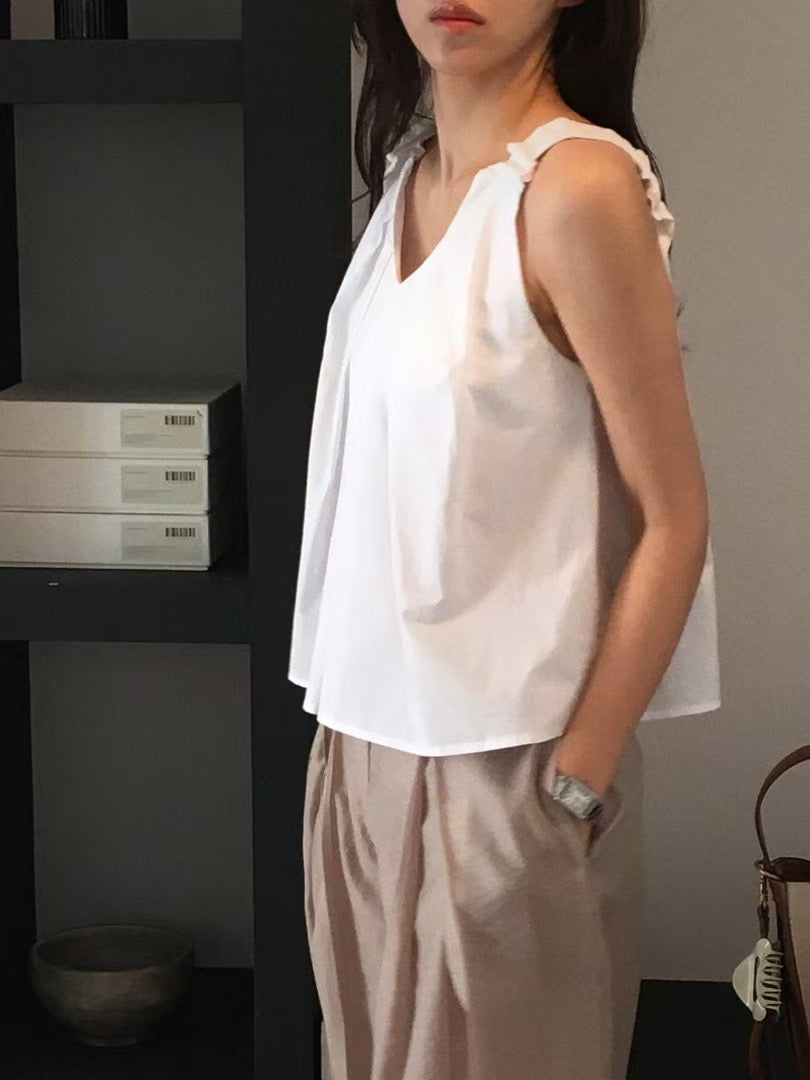 皺褶通爽背心