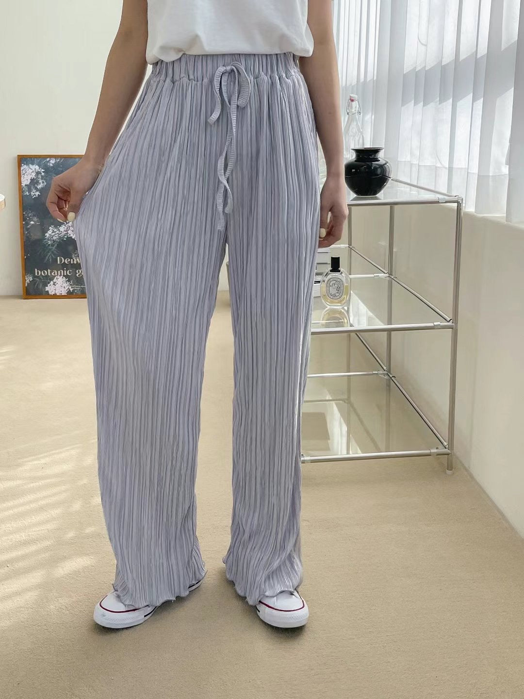 坑紋闊褲