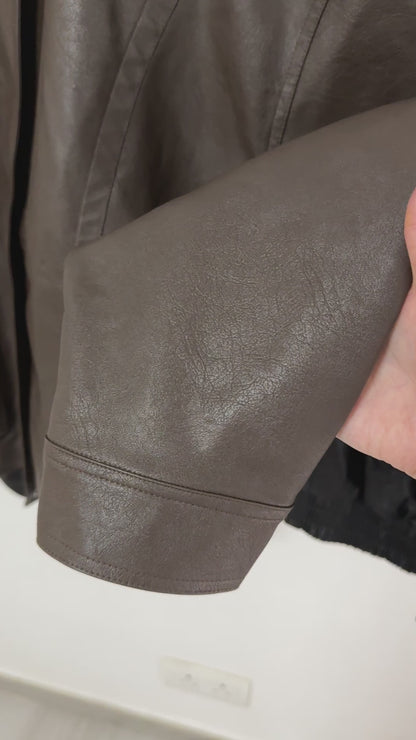 <推介!> Oversized仿皮外套